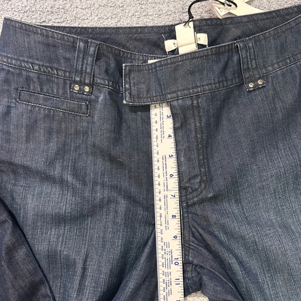 White House Black Market Flare Jeans 14R Dark Wash Y2K Officecore Minimalist - Picture 4 of 11